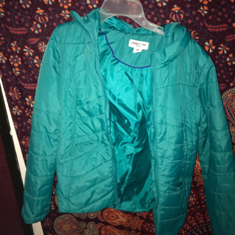 turquoise winter coat